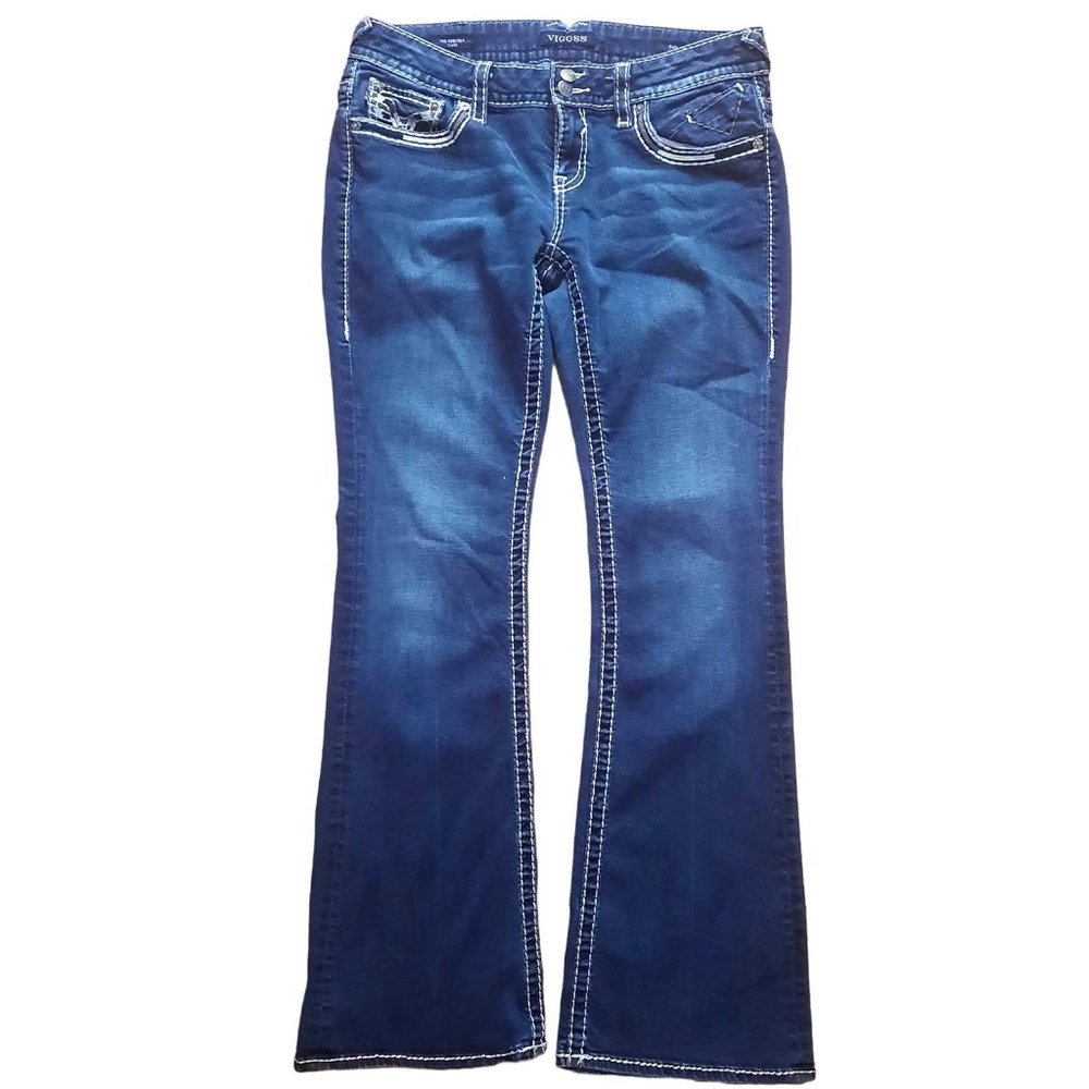 Vigoss The Chelsea Flare Blue Jeans Dark Wash - Size 11/12, Length 33 (K104)